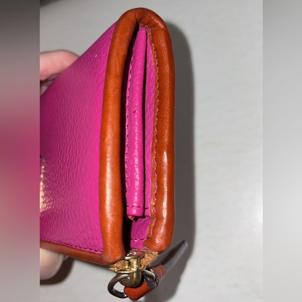 Dooney & Bourke Vintage Long Fuchsia Leather Wallet - Picture 6 of 14